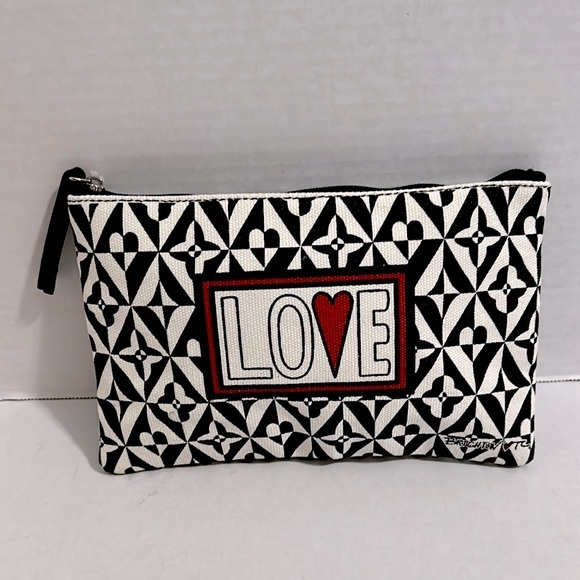 Brighton Love Graphic Black and White zippered pouch NWOT - Picture 1 of 8